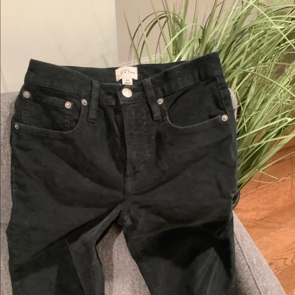 J Crew 9” Vintage Straight Black Corduroy pants